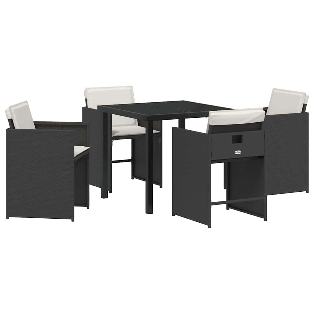 Ensemble de salle à manger pour jardin 5 pcs Noir polyrotin - XIOS