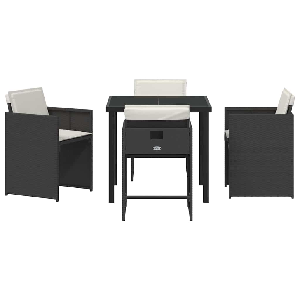 Ensemble de salle à manger pour jardin 5 pcs Noir polyrotin - XIOS