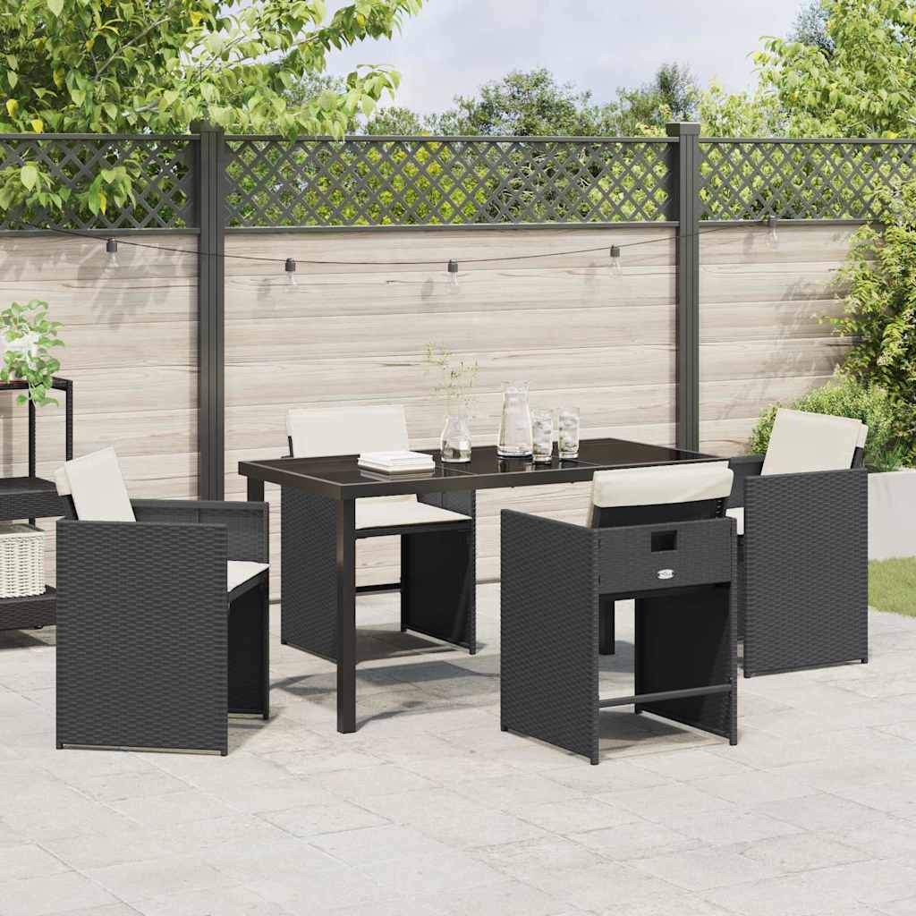 Ensemble de salle à manger pour jardin 5 pcs Noir polyrotin - XIOS