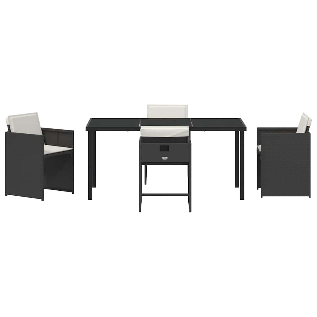 Ensemble de salle à manger pour jardin 5 pcs Noir polyrotin - XIOS