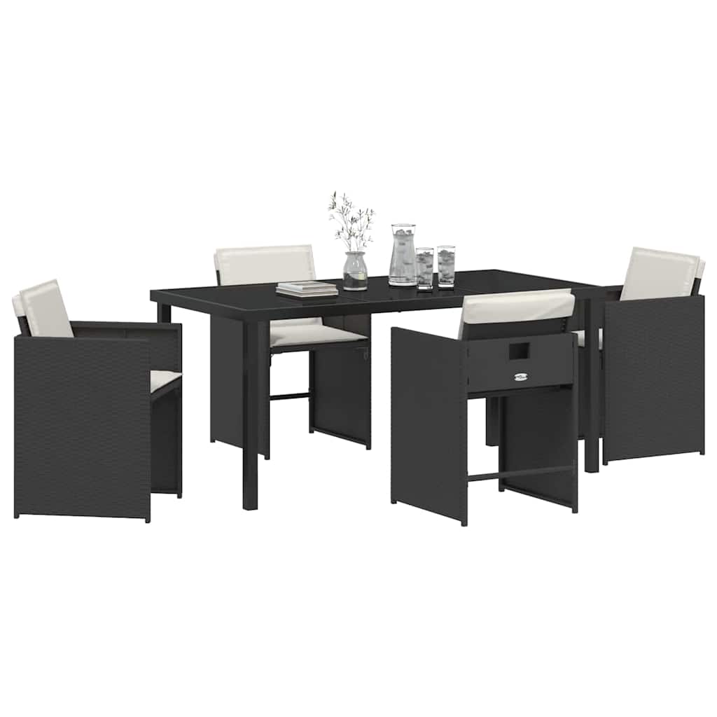 Ensemble de salle à manger pour jardin 5 pcs Noir polyrotin - XIOS