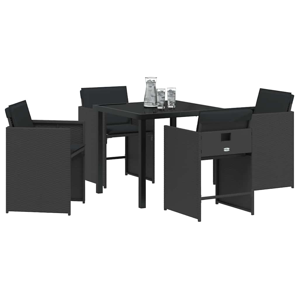 Ensemble de salle à manger pour jardin 5 pcs Noir polyrotin - XIOS