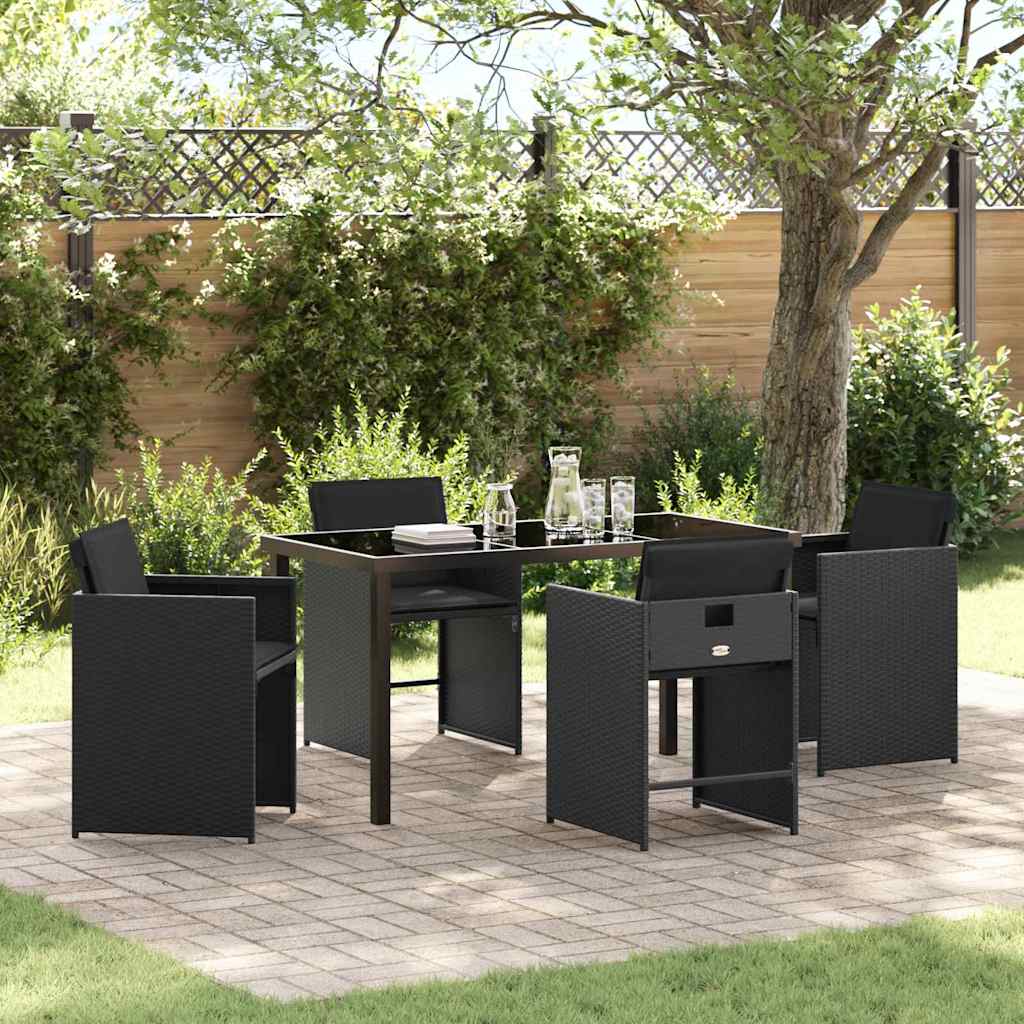 Ensemble de salle à manger pour jardin 5 pcs Noir polyrotin - XIOS