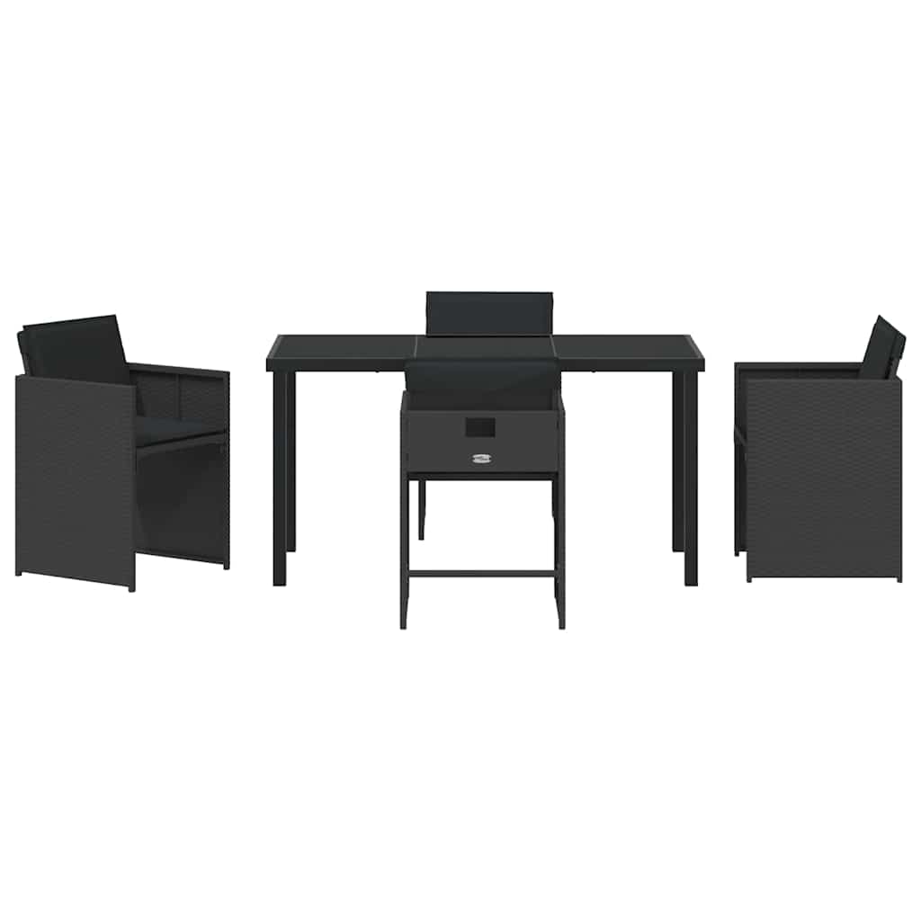 Ensemble de salle à manger pour jardin 5 pcs Noir polyrotin - XIOS