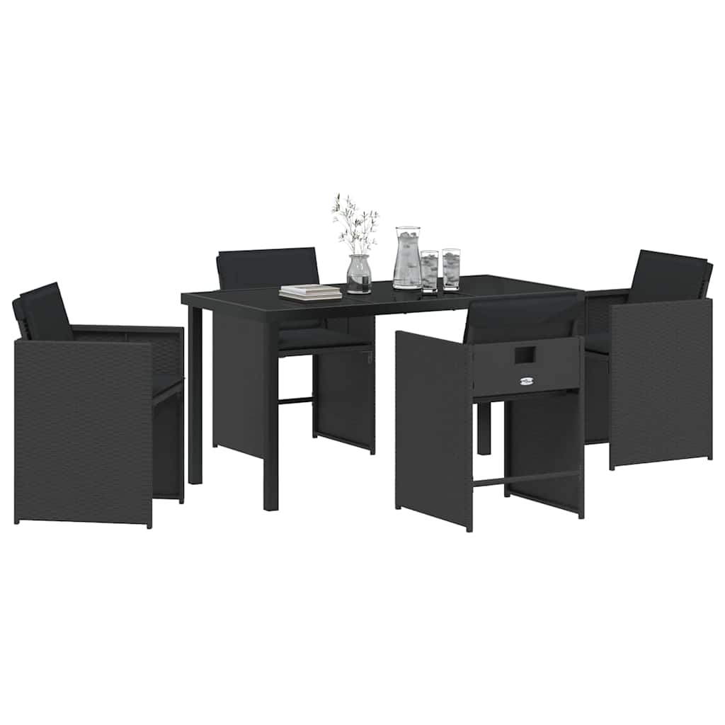 Ensemble de salle à manger pour jardin 5 pcs Noir polyrotin - XIOS