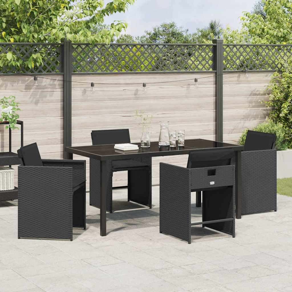 Ensemble de salle à manger pour jardin 5 pcs Noir polyrotin - XIOS