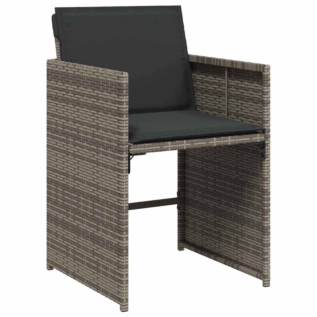 Ensemble de salle à manger pour jardin 5 pcs Gris polyrotin - XIOS