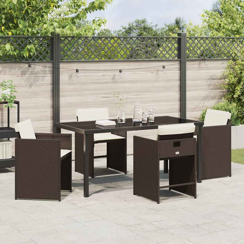 Ensemble de salle à manger pour jardin 5 pcs Marron polyrotin - XIOS