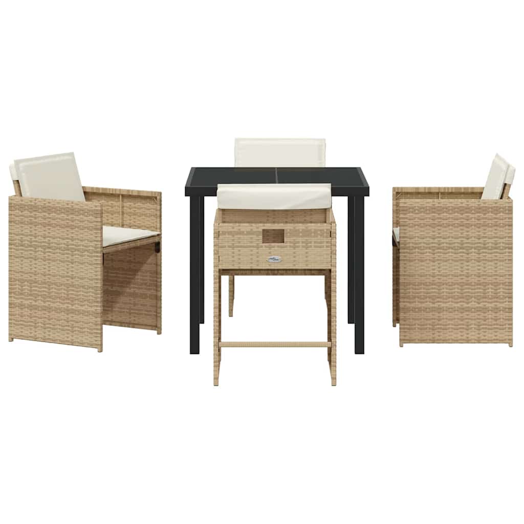 Ensemble de salle à manger pour jardin 5 pcs Beige polyrotin - XIOS