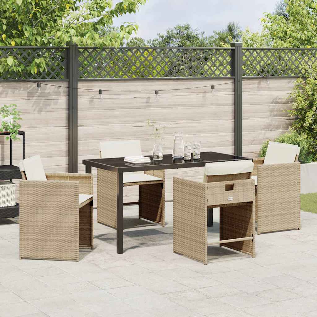 Ensemble de salle à manger pour jardin 5 pcs Beige polyrotin - XIOS