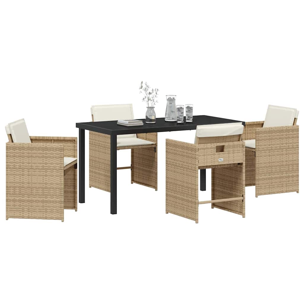Ensemble de salle à manger pour jardin 5 pcs Beige polyrotin - XIOS