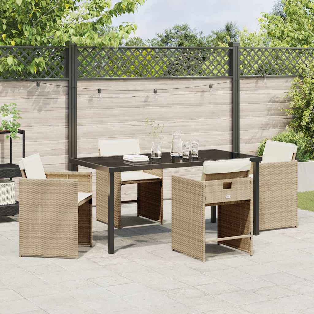 Ensemble de salle à manger pour jardin 5 pcs Beige polyrotin - XIOS