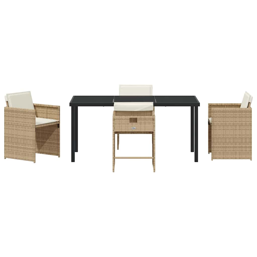 Ensemble de salle à manger pour jardin 5 pcs Beige polyrotin - XIOS