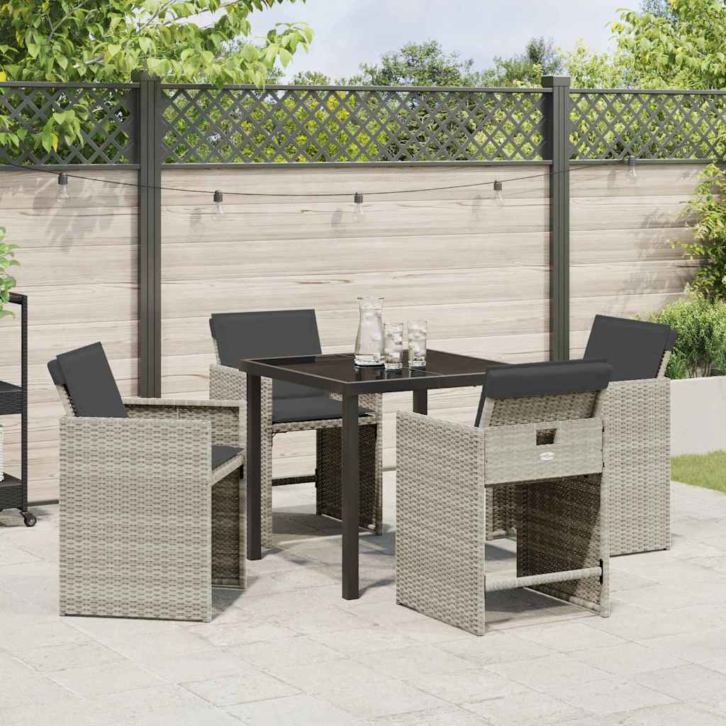 Ensemble de salle à manger pour jardin 5 pcs Gris clair - XIOS