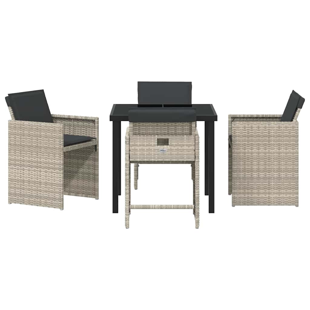 Ensemble de salle à manger pour jardin 5 pcs Gris clair - XIOS