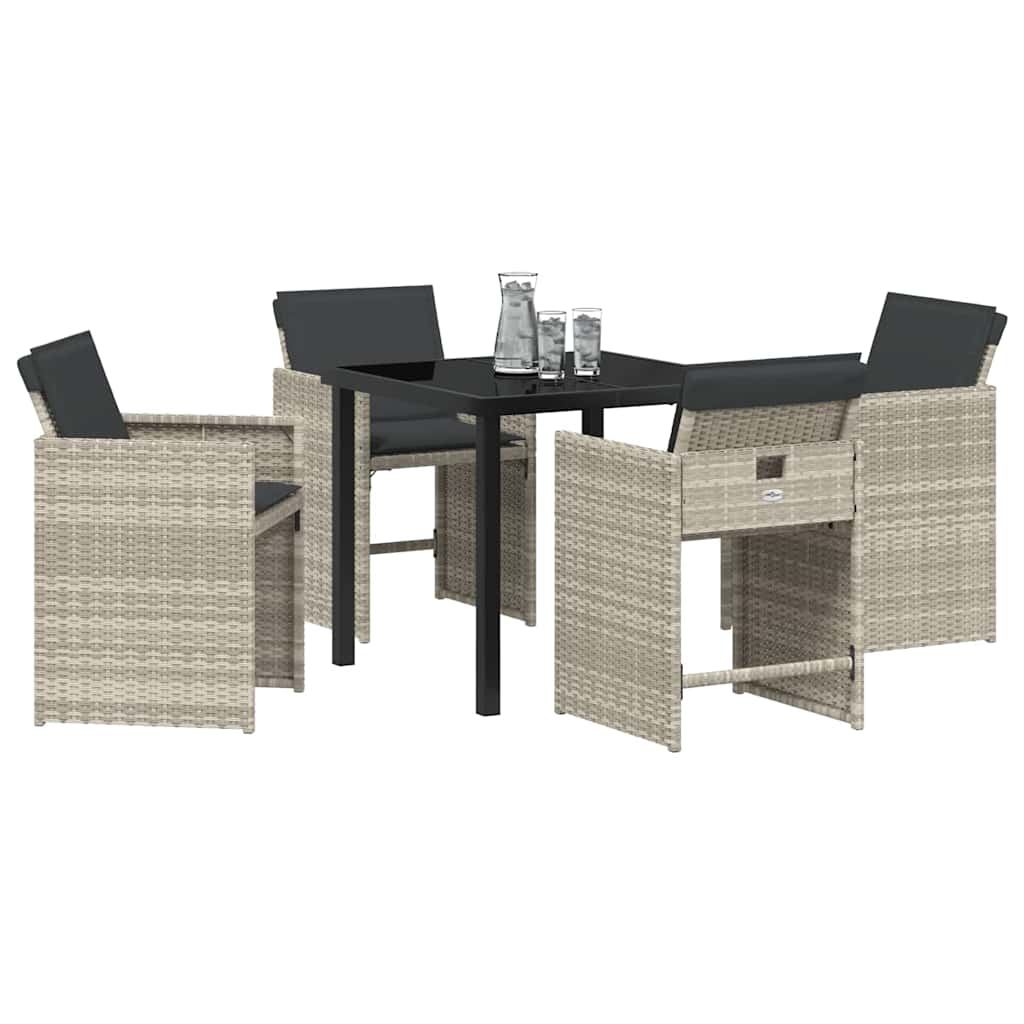 Ensemble de salle à manger pour jardin 5 pcs Gris clair - XIOS