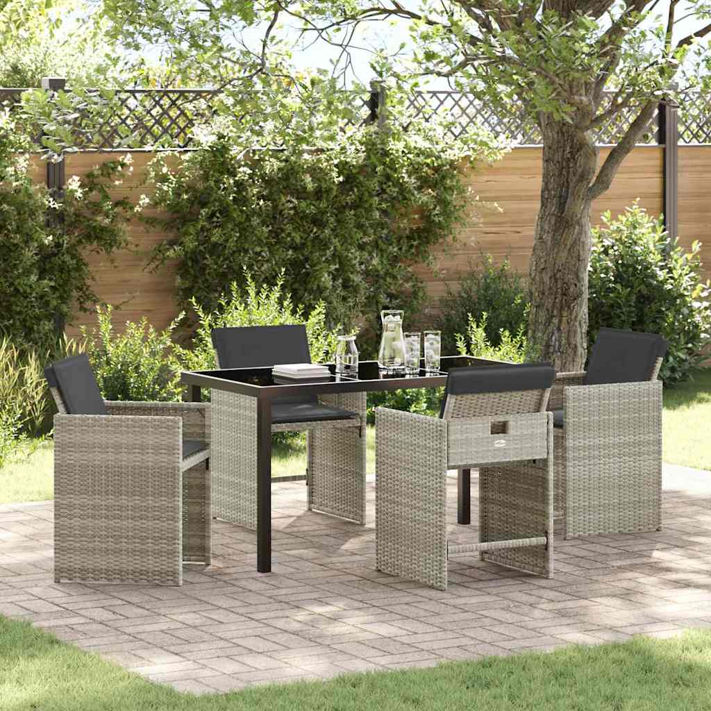 Ensemble de salle à manger pour jardin 5 pcs Gris clair - XIOS