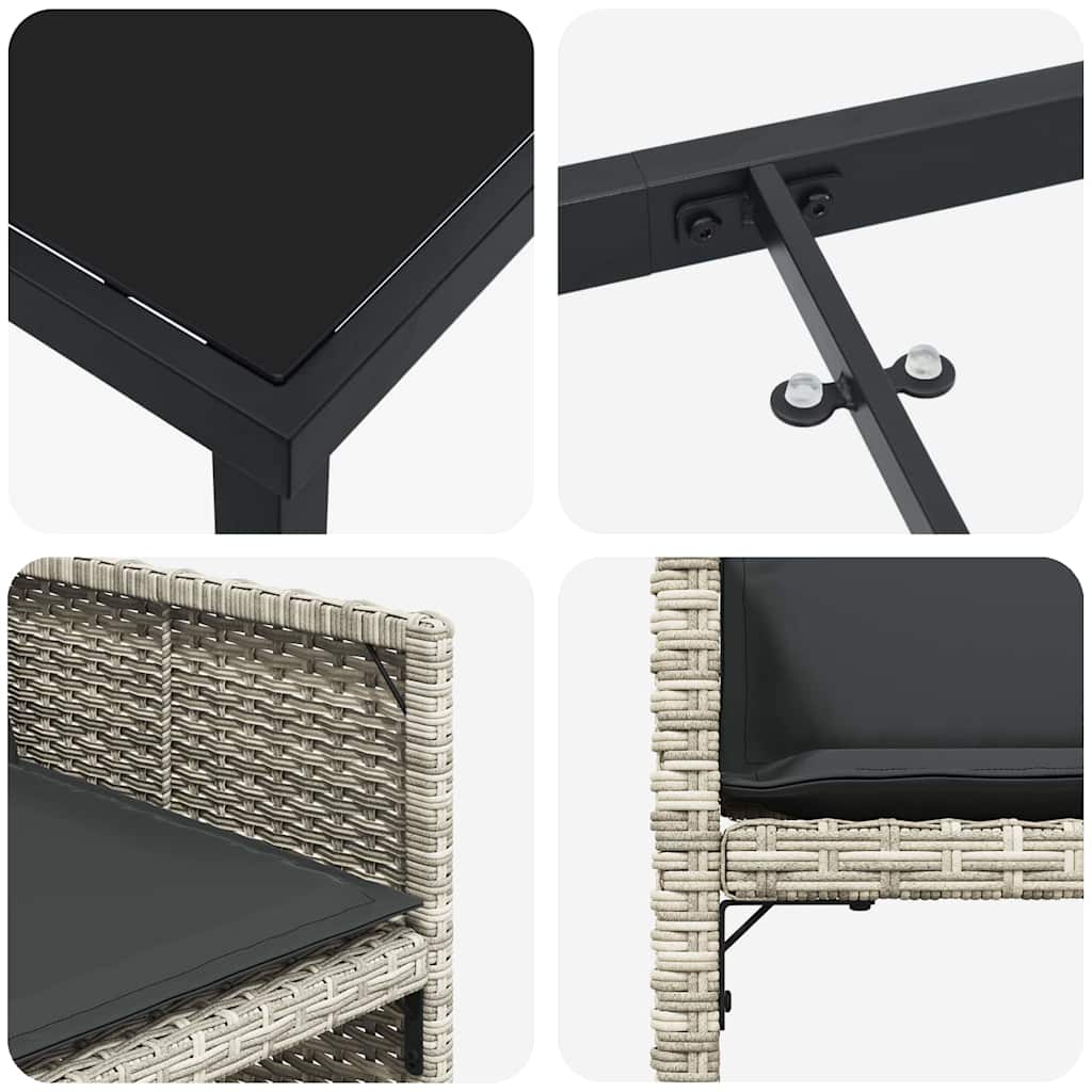 Ensemble de salle à manger pour jardin 5 pcs Gris clair - XIOS
