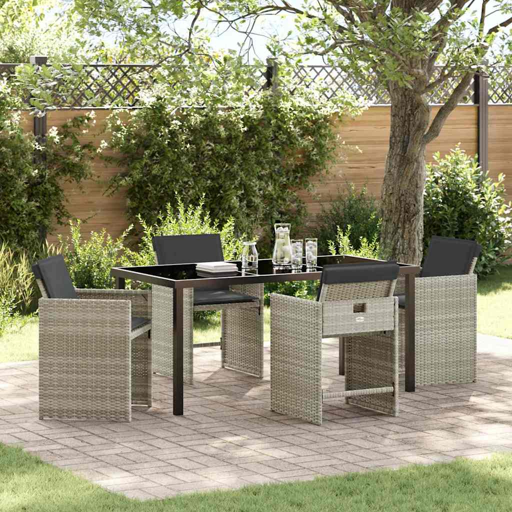 Ensemble de salle à manger pour jardin 5 pcs Gris clair - XIOS