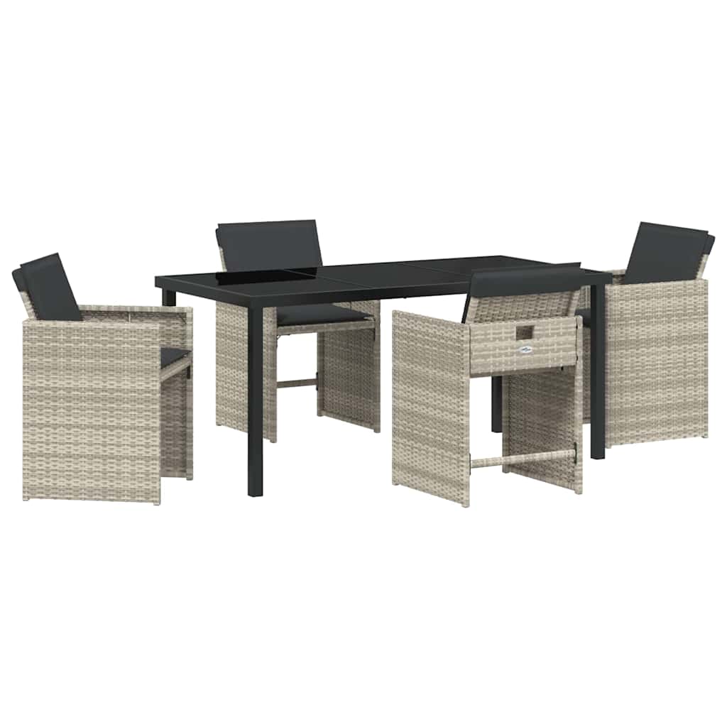 Ensemble de salle à manger pour jardin 5 pcs Gris clair - XIOS