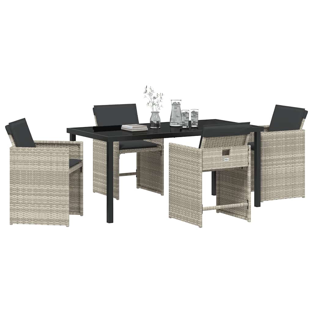 Ensemble de salle à manger pour jardin 5 pcs Gris clair - XIOS
