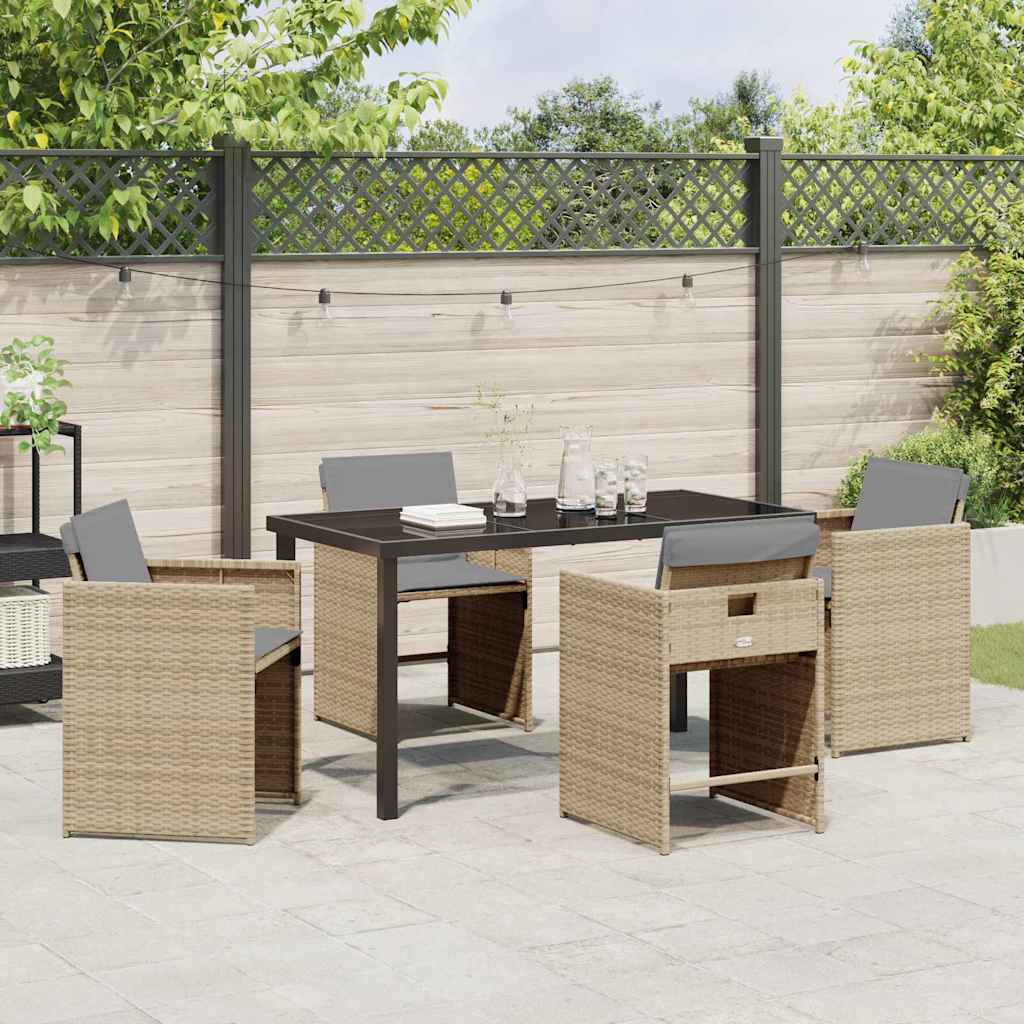 Ensemble de salle à manger pour jardin 5 pcs Beige polyrotin - XIOS