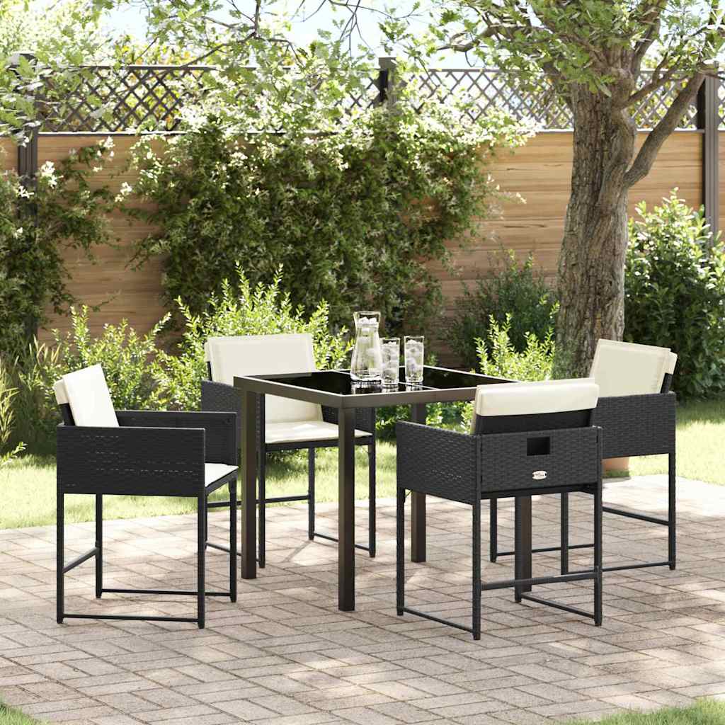 Ensemble de salle à manger pour jardin 5 pcs Noir polyrotin - XIOS