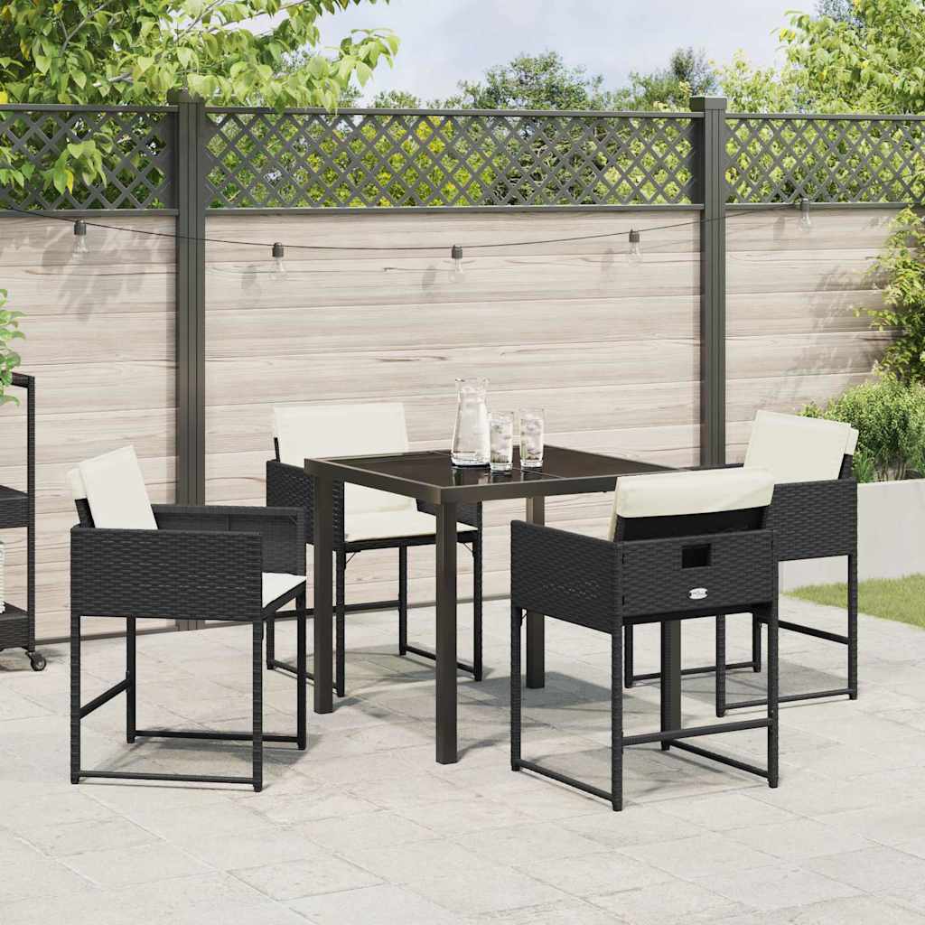 Ensemble de salle à manger pour jardin 5 pcs Noir polyrotin - XIOS