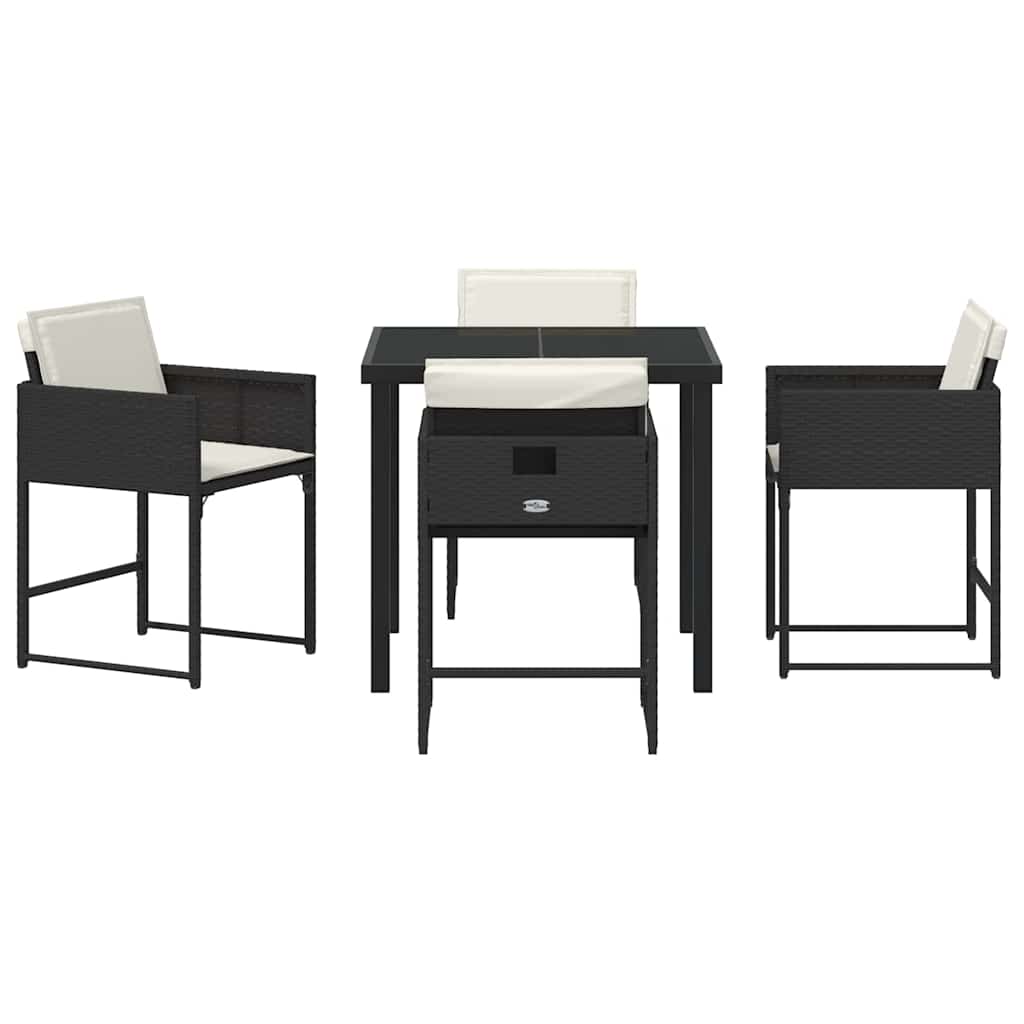 Ensemble de salle à manger pour jardin 5 pcs Noir polyrotin - XIOS