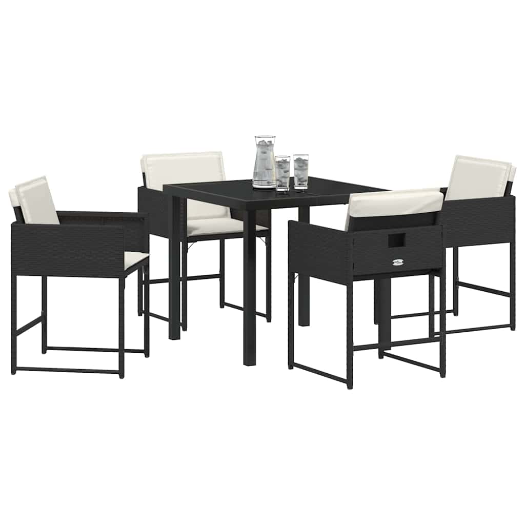 Ensemble de salle à manger pour jardin 5 pcs Noir polyrotin - XIOS