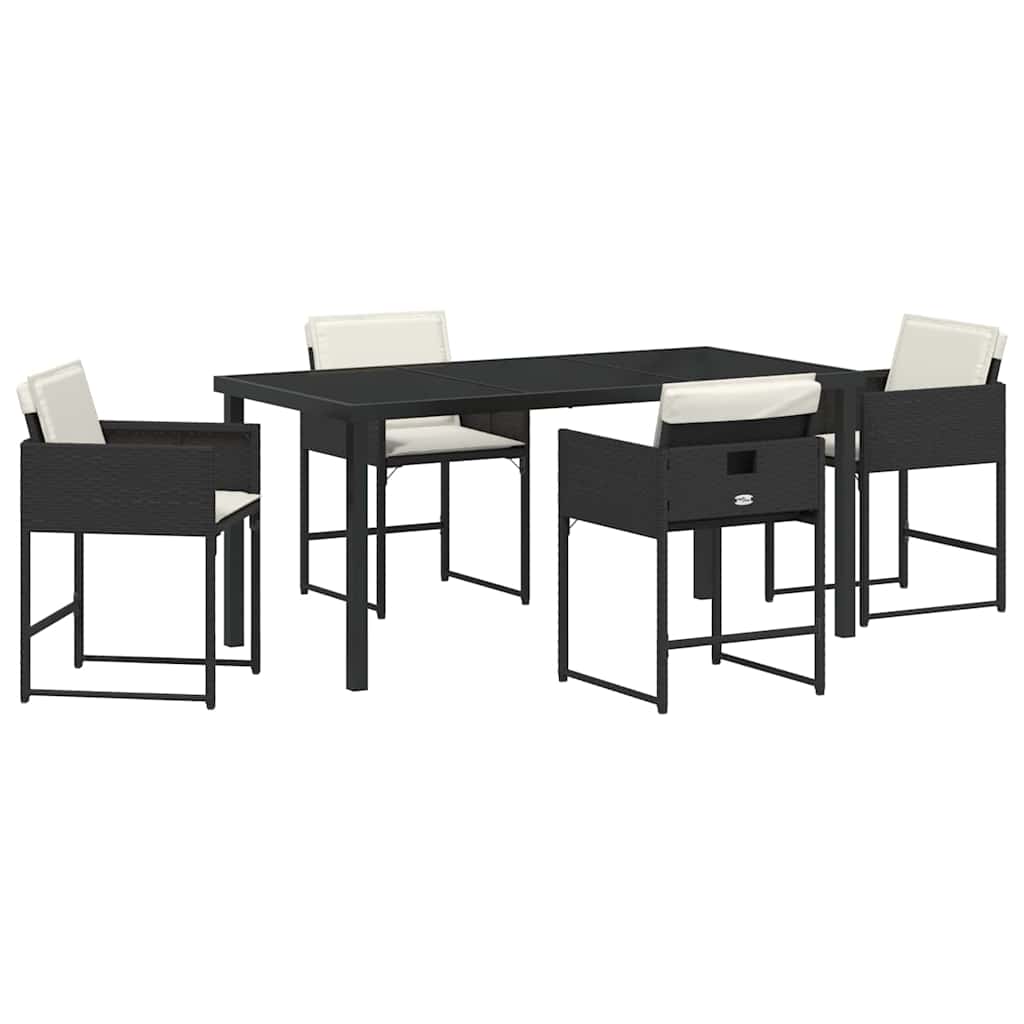 Ensemble de salle à manger pour jardin 5 pcs Noir polyrotin - XIOS
