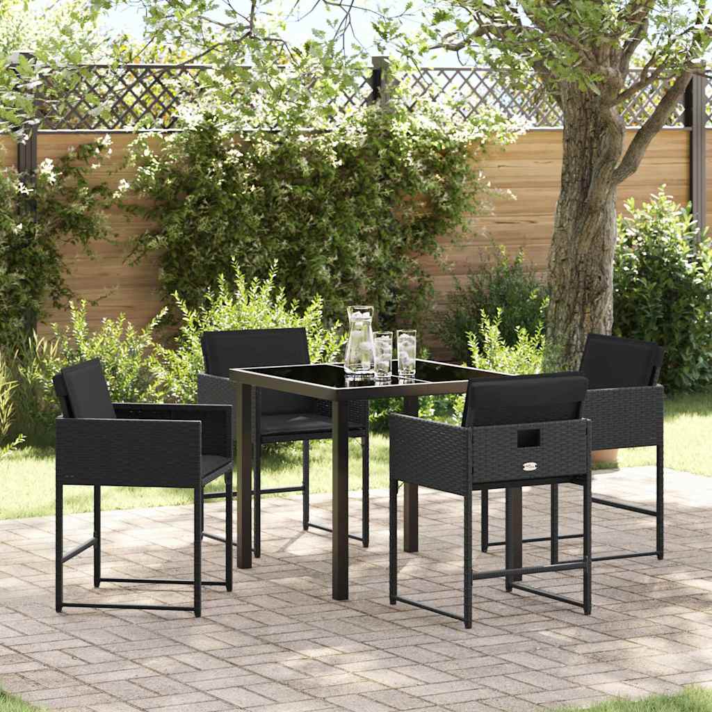 Ensemble de salle à manger pour jardin 5 pcs Noir polyrotin - XIOS