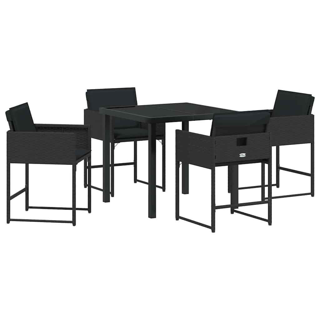 Ensemble de salle à manger pour jardin 5 pcs Noir polyrotin - XIOS