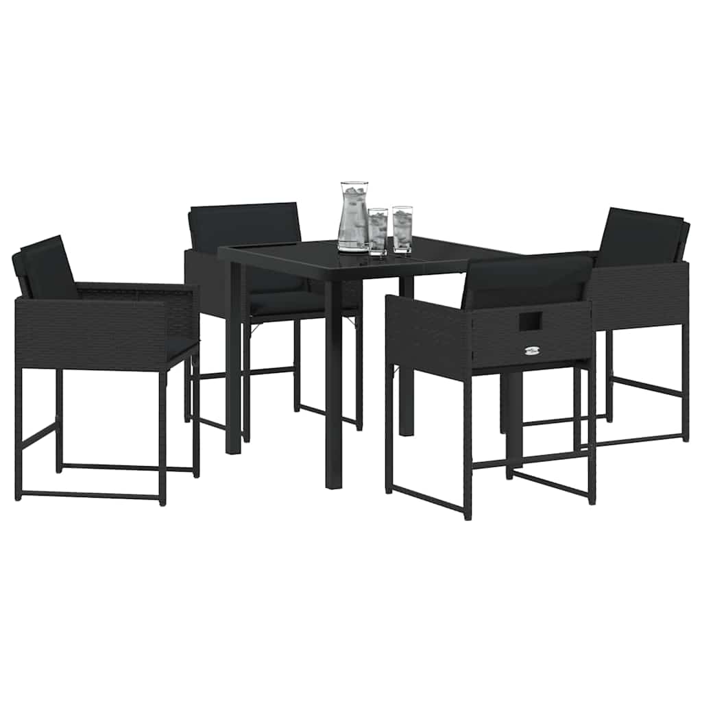 Ensemble de salle à manger pour jardin 5 pcs Noir polyrotin - XIOS