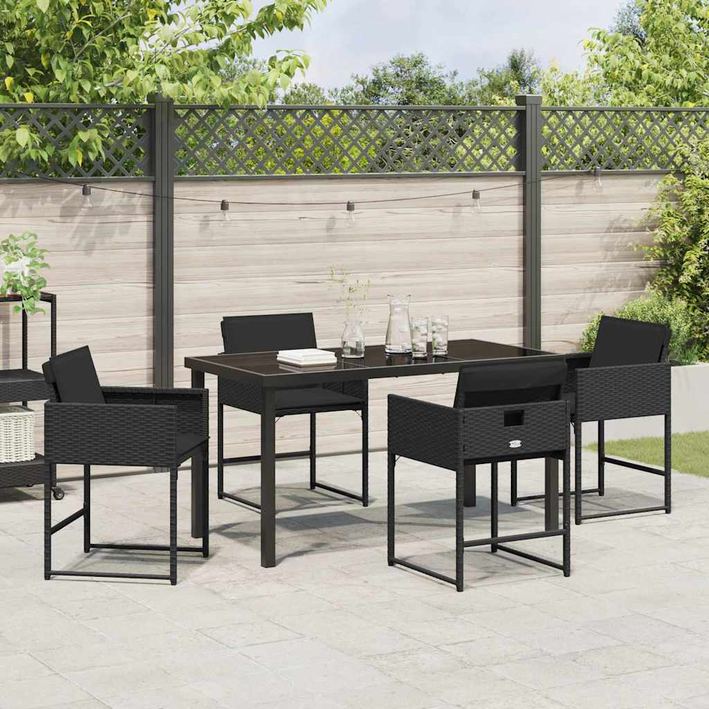 Ensemble de salle à manger pour jardin 5 pcs Noir polyrotin - XIOS