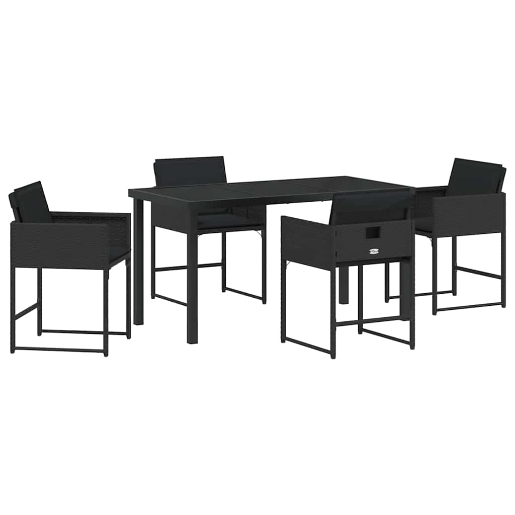 Ensemble de salle à manger pour jardin 5 pcs Noir polyrotin - XIOS