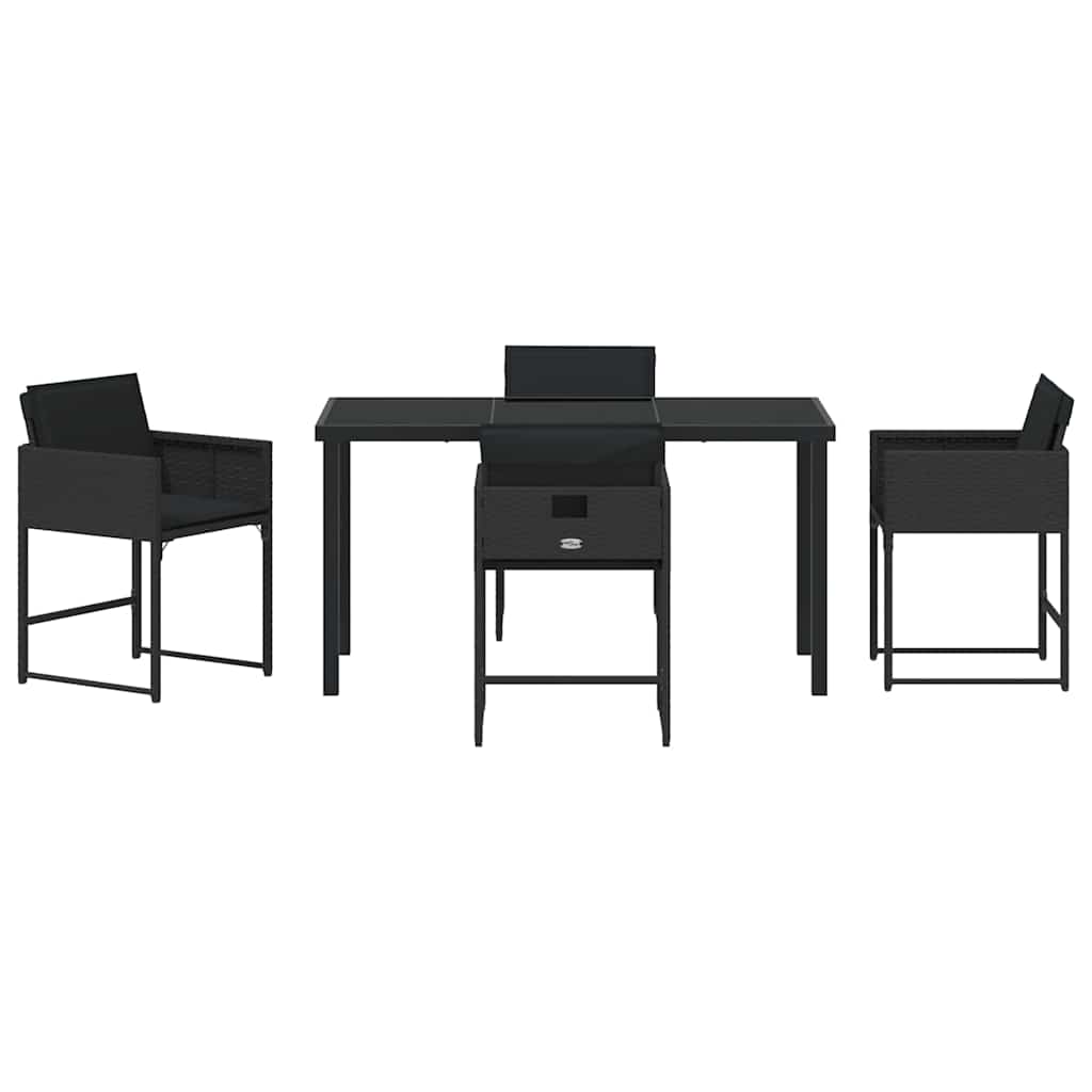 Ensemble de salle à manger pour jardin 5 pcs Noir polyrotin - XIOS