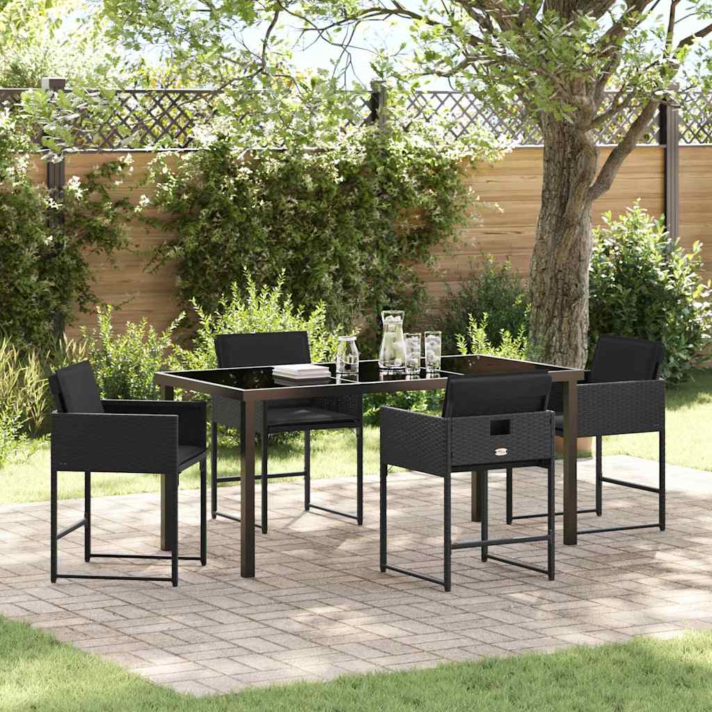 Ensemble de salle à manger pour jardin 5 pcs Noir polyrotin - XIOS