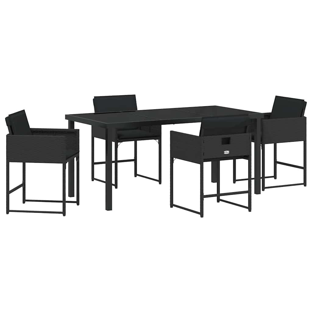 Ensemble de salle à manger pour jardin 5 pcs Noir polyrotin - XIOS