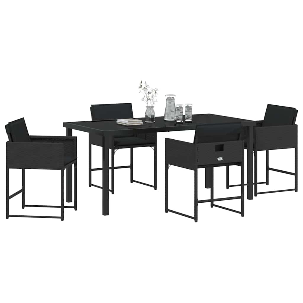 Ensemble de salle à manger pour jardin 5 pcs Noir polyrotin - XIOS