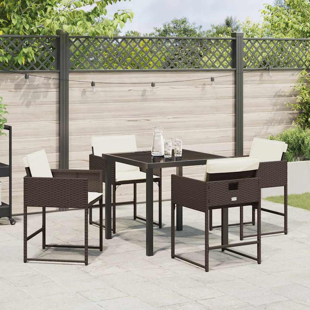 Ensemble de salle à manger pour jardin 5 pcs Marron polyrotin - XIOS