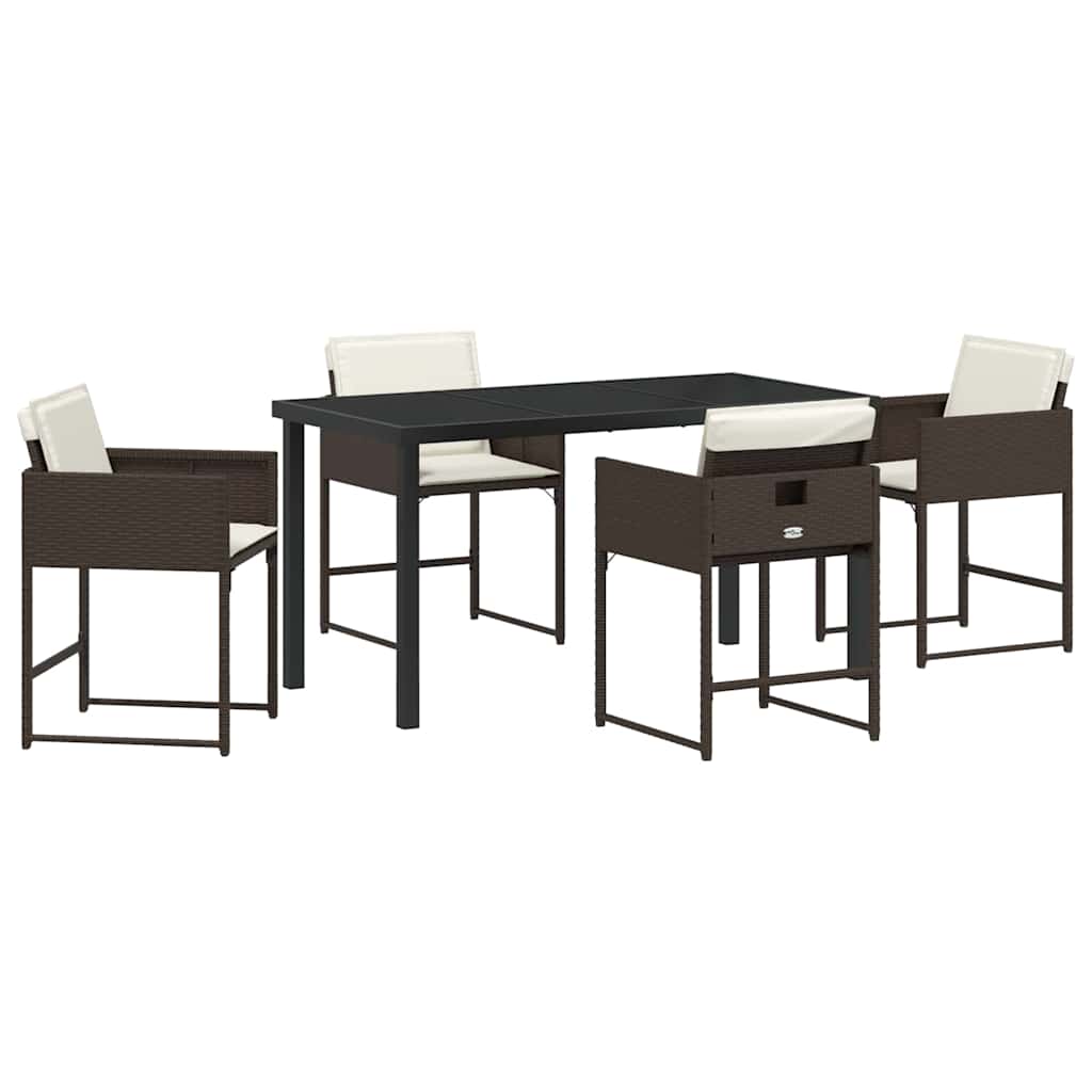 Ensemble de salle à manger pour jardin 5 pcs Marron polyrotin - XIOS