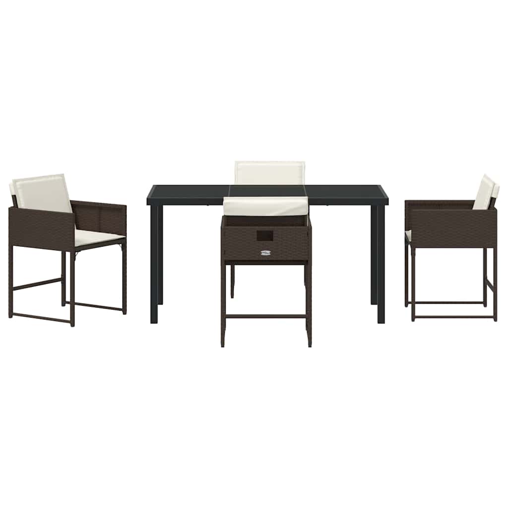 Ensemble de salle à manger pour jardin 5 pcs Marron polyrotin - XIOS