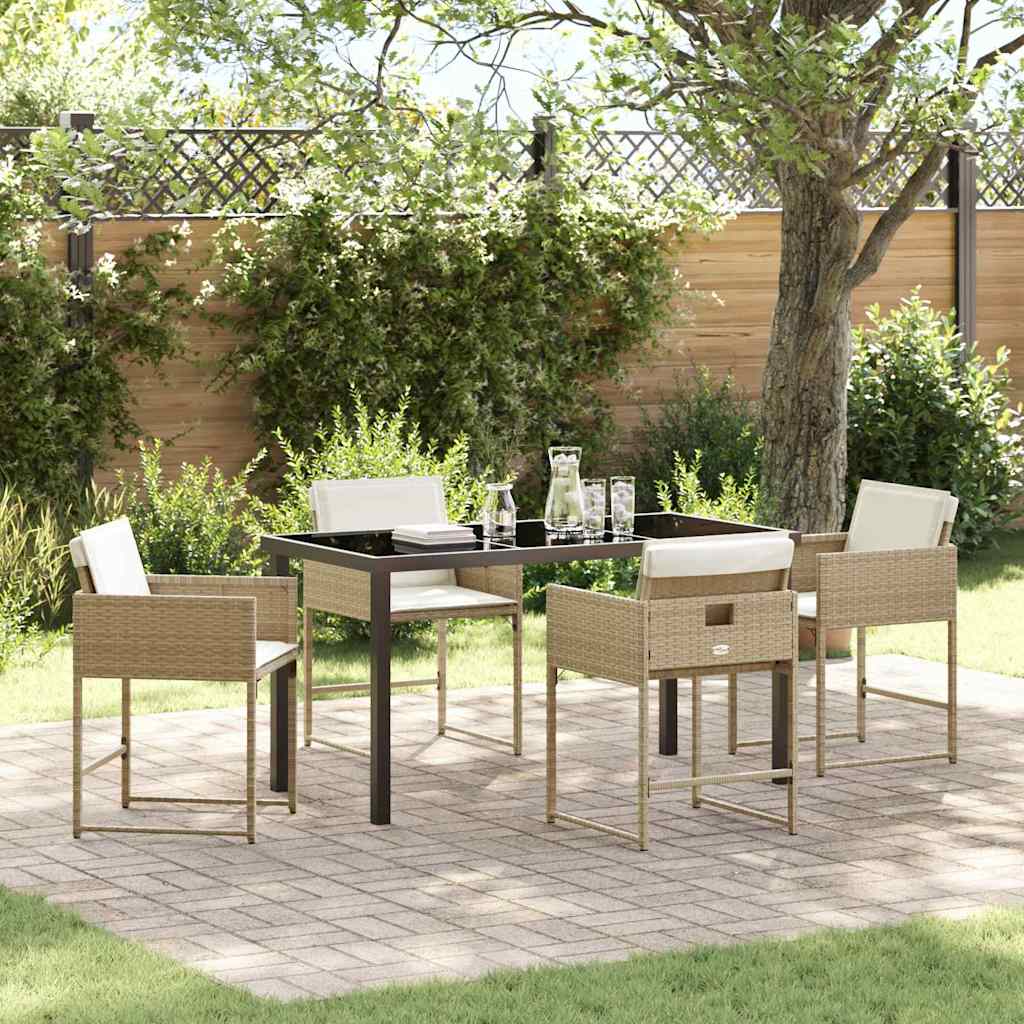 Ensemble de salle à manger pour jardin 5 pcs Beige polyrotin - XIOS