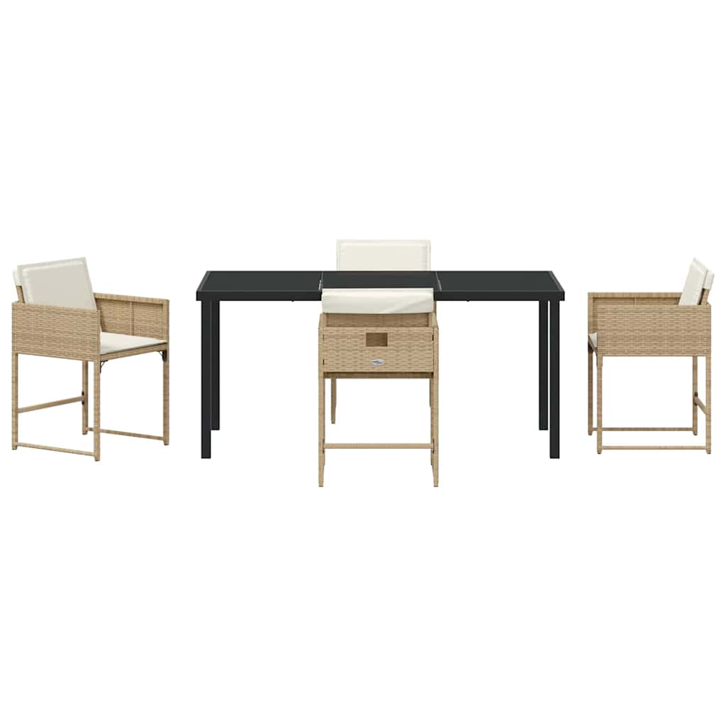 Ensemble de salle à manger pour jardin 5 pcs Beige polyrotin - XIOS