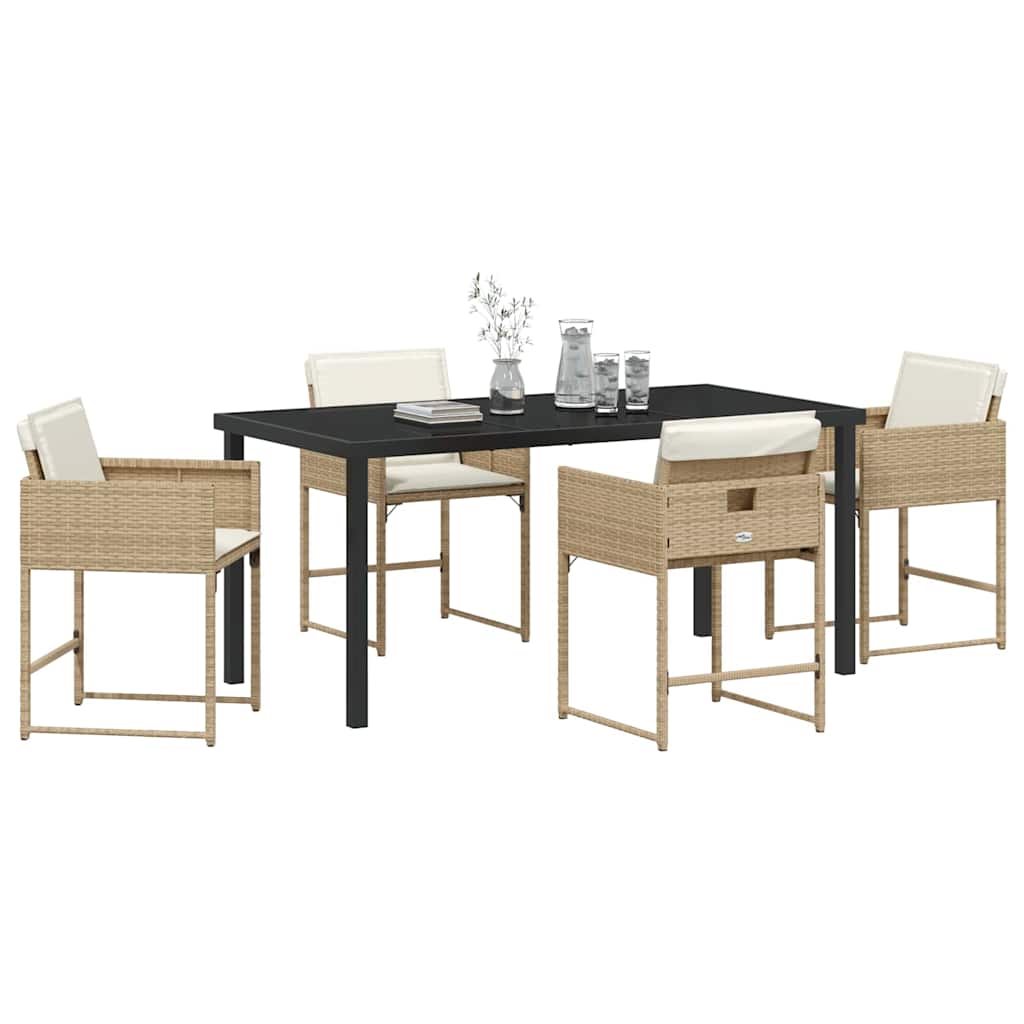 Ensemble de salle à manger pour jardin 5 pcs Beige polyrotin - XIOS