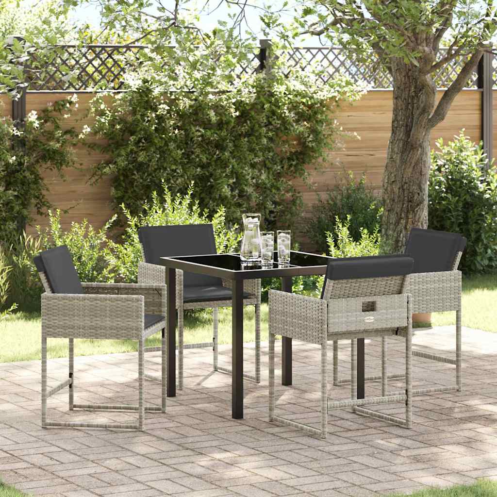 Ensemble de salle à manger pour jardin 5 pcs Gris clair - XIOS