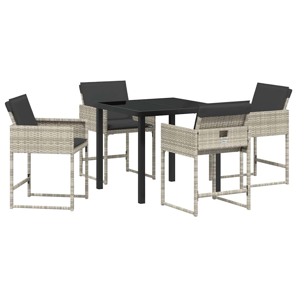 Ensemble de salle à manger pour jardin 5 pcs Gris clair - XIOS