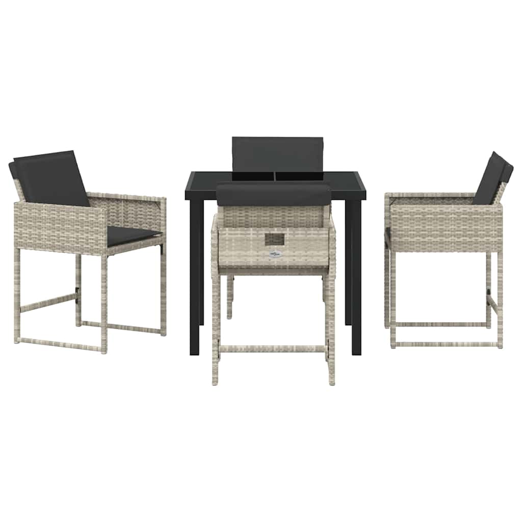 Ensemble de salle à manger pour jardin 5 pcs Gris clair - XIOS