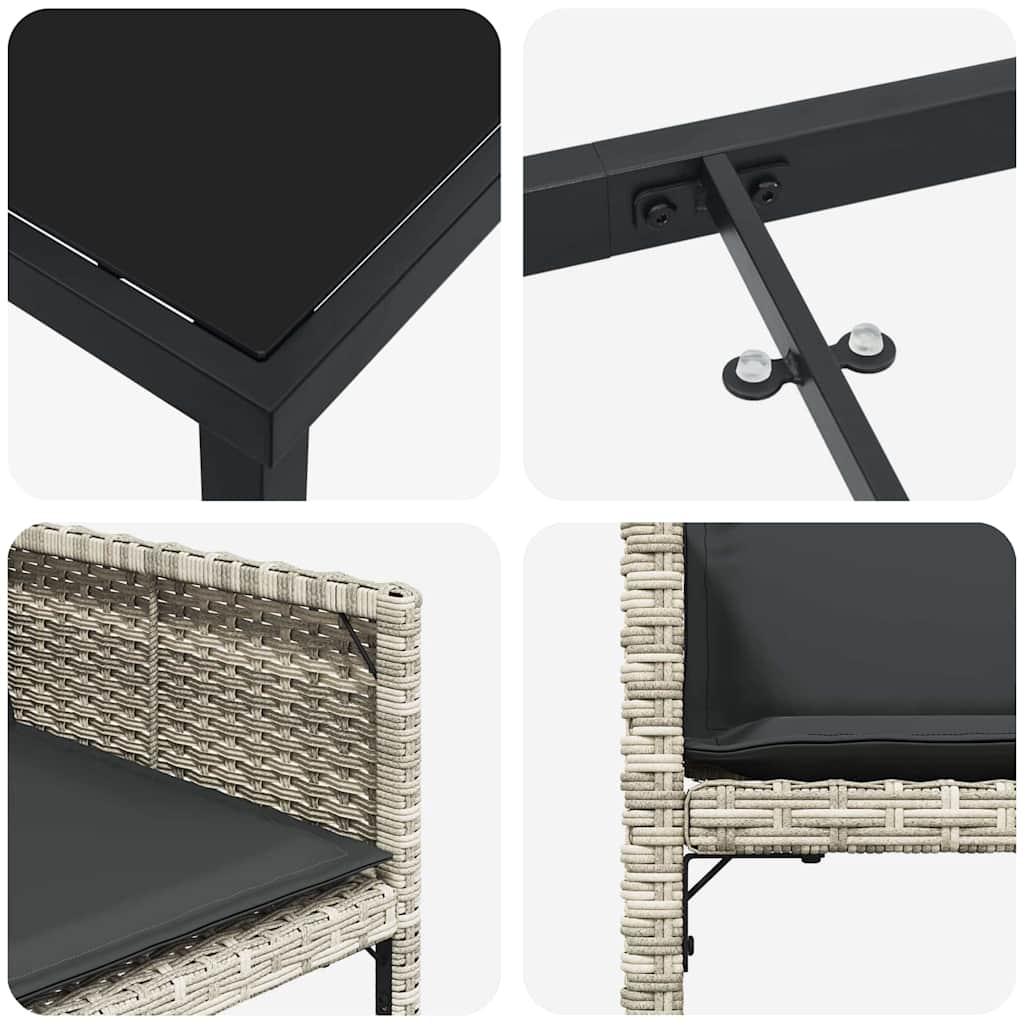 Ensemble de salle à manger pour jardin 5 pcs Gris clair - XIOS
